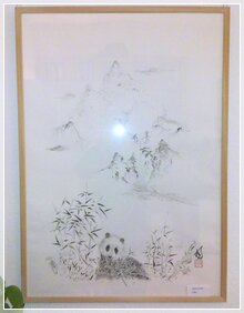 Panda und Berg
